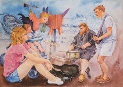 A010 林仁傑---充滿人間 水彩 114x89cm 2009